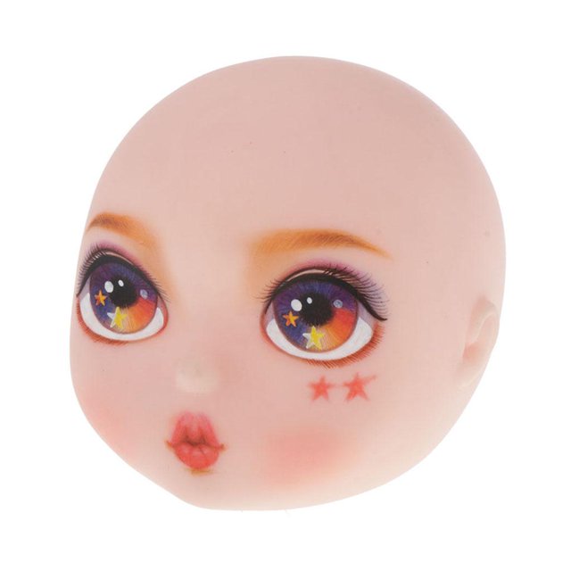 Para 1/6 Doll Head 3D con exquisito maquillaje, cabezas de muñecas para Blythe Doll segundo Sunnimix Cabeza de muñeca pintada a mano