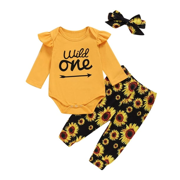 Birthday Shark Baby Girl 1st Birthday Outfit Baby First Birthday Clothes Girl Wild One Outfit Yellow Long 18 24 Months Other