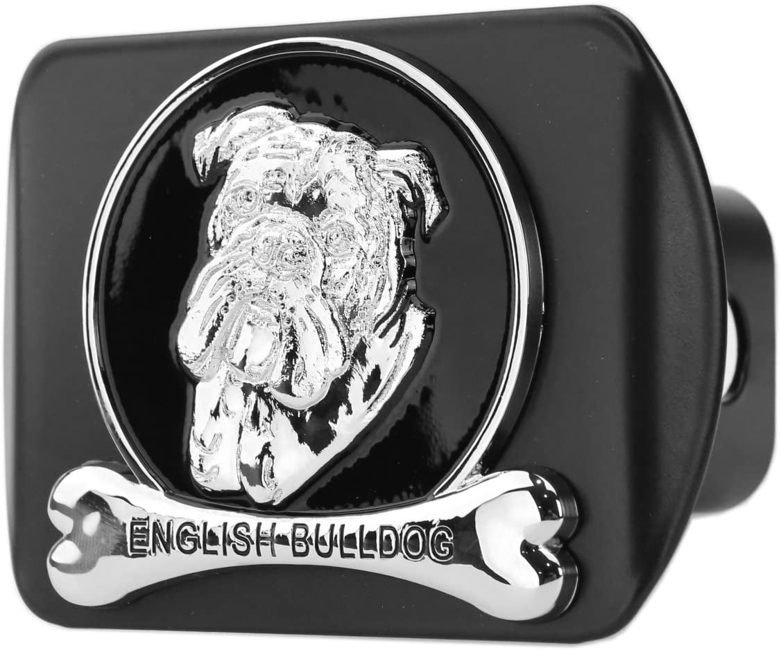 eVerHITCH Pit Bull Dog Metal Embossed Chrome Emblem on Metal Trailer Hitch Cover Fits 2 Receivers, Pit Bull Chrome 