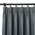 thumbnail image 3 of TWOPAGES Room Darkening 42"x84" Drape Velvet Pinch Pleat Privacy Curtain for Bedroom, 1 Panel, Dark Grey, 3 of 6
