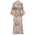 thumbnail image 2 of Mizzgenio Batas Largas De Seda Para Mujer, Tallas Grandes, Batas Largas De Satén, Batas Largas Florales, Ropa De Dormir Champagnexx-Large-3X-Large Plus, 2 of 5