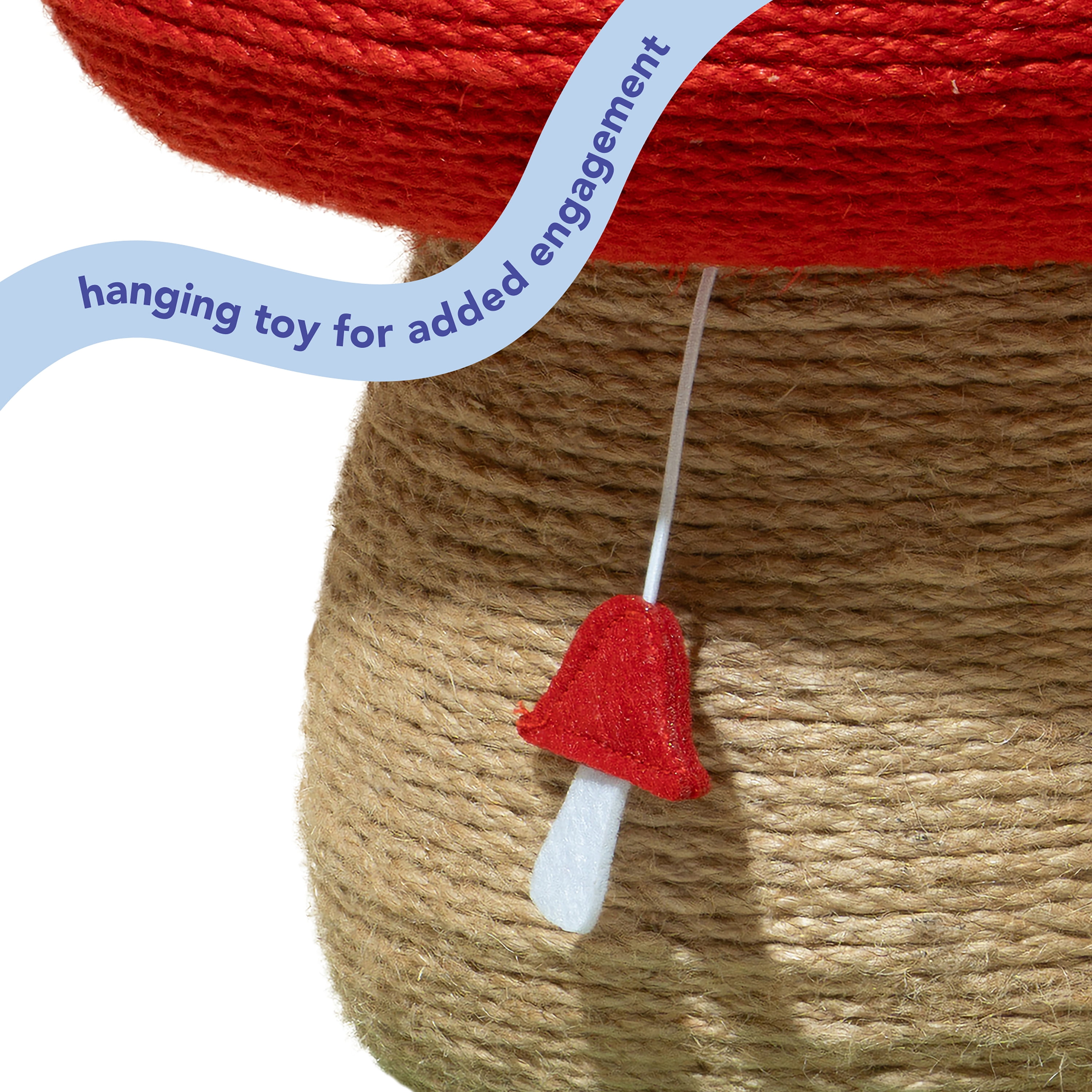 Oodles Red Mushroom Durable Jute Cat Scratching Pad, O/S
