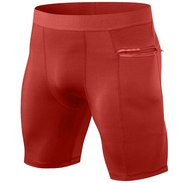 Pantalones cortos deportivos con cremallera para hombre: pantalones ajustados para correr, tejido resistente, ropa deportiva/casual.