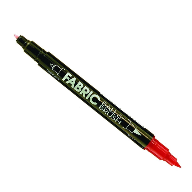 Uchida Marvy - Marcador de bolas y pinceles de tela, suministros de arte, color rojo