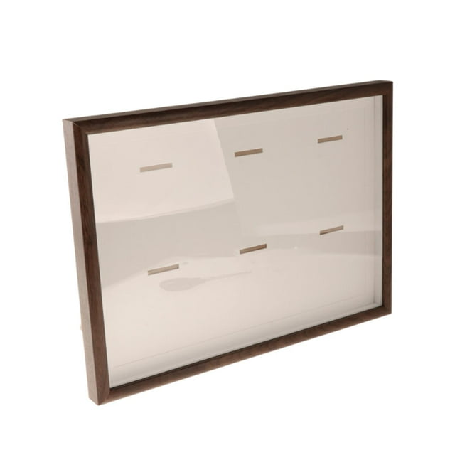 jifeng Medal Display Shadow Box Frame Collectible Wood for Insignia Pins Gymnastics Walnut Color A3