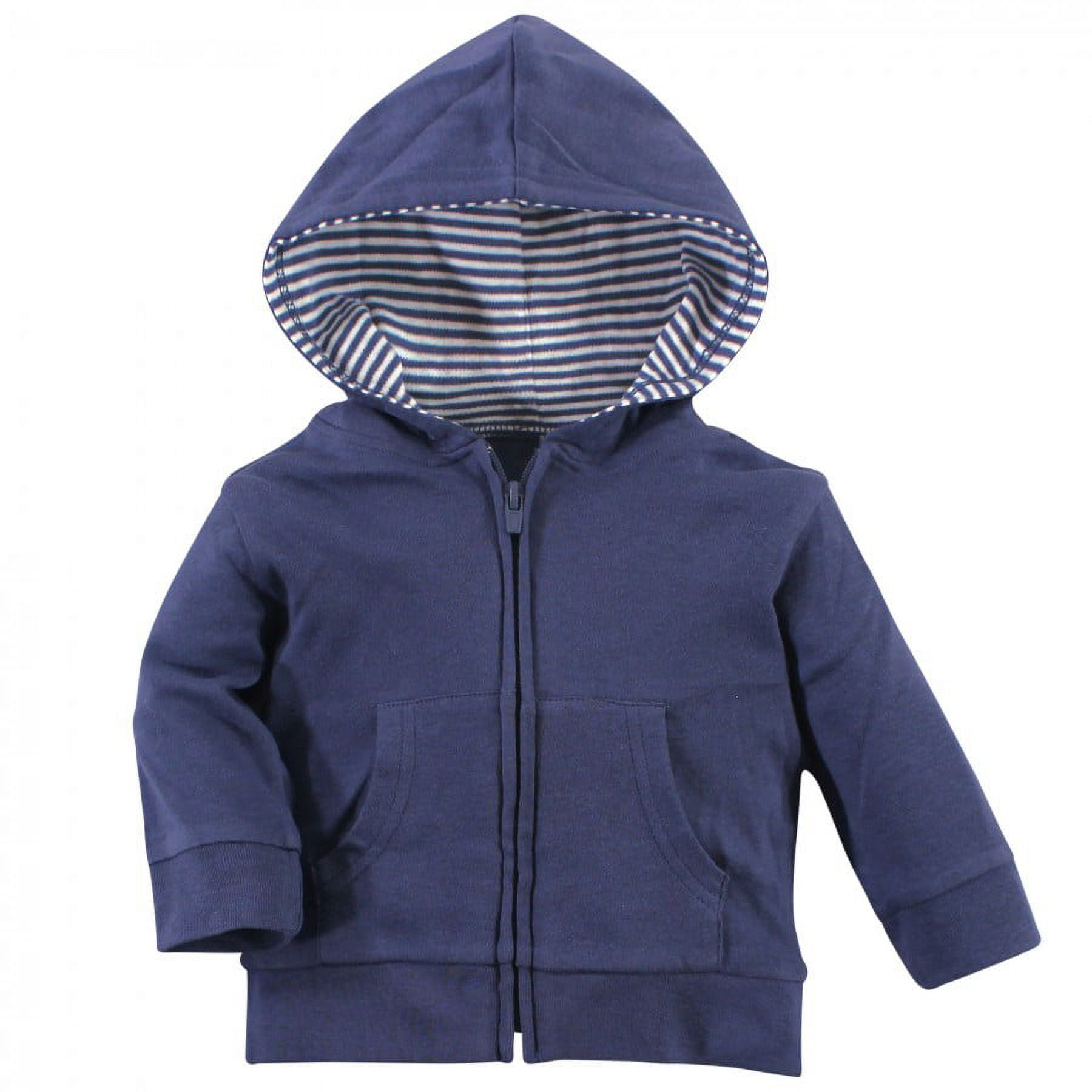 Touched by Nature Baby and Toddler Unisex Organic Cotton Hoodie, Bodysuit or Tee Top, and Pant, Stripe Elephant Toddler, 4 Toddler
