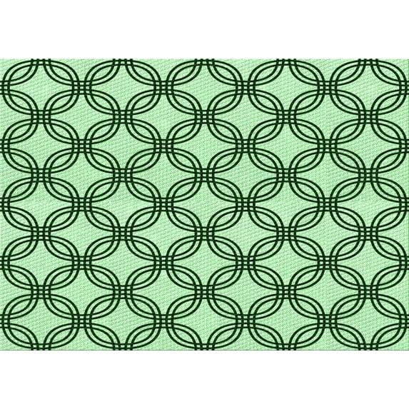 Ahgly Company Indoor Rectangle Patterned Mint Green Area Rugs, 6' x 9'