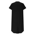 thumbnail image 6 of Wowcloth Women's Fashion Temperament Solid Color Short Sleeve Square Neck Cake Dress, 6 of 9
