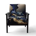 thumbnail image 4 of Designart "Blue-Marbled Geode Abstraction I" Blue Marble Upholstered Accent Chair - Modern Arm Chair For Bedroom, 4 of 7