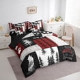 thumbnail image 3 of Homewish Jungle Wildlife Wolves 7pcs Bedding Comforter Set,Happy Camping Queen Bedding Sets,Cute Bear Paws Queen Sheet Sets For Boys Kids,Super Cozy Room Decor Reversible, 3 of 8