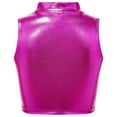 thumbnail image 3 of TiaoBug Kids Girls Gymnastic Dance Tank Tops Jazz Hip-Hop Shiny Metallic Vest 8-16 Rose Red 6, 3 of 5