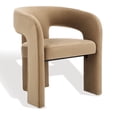 thumbnail image 6 of SAFAVIEH Couture Catharia Contemporary Velvet Solid Dining Armchair, Brown, 6 of 14