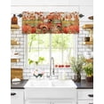 thumbnail image 6 of Fall Valances for Windows, Retro Watercolor Truck Pumpkin Sunflower Leaves Rod Pocket Short Window Valance Curtains Holiday Window Treatment for Kitchen Living Room Bathroom, 60"x18", 6 of 6