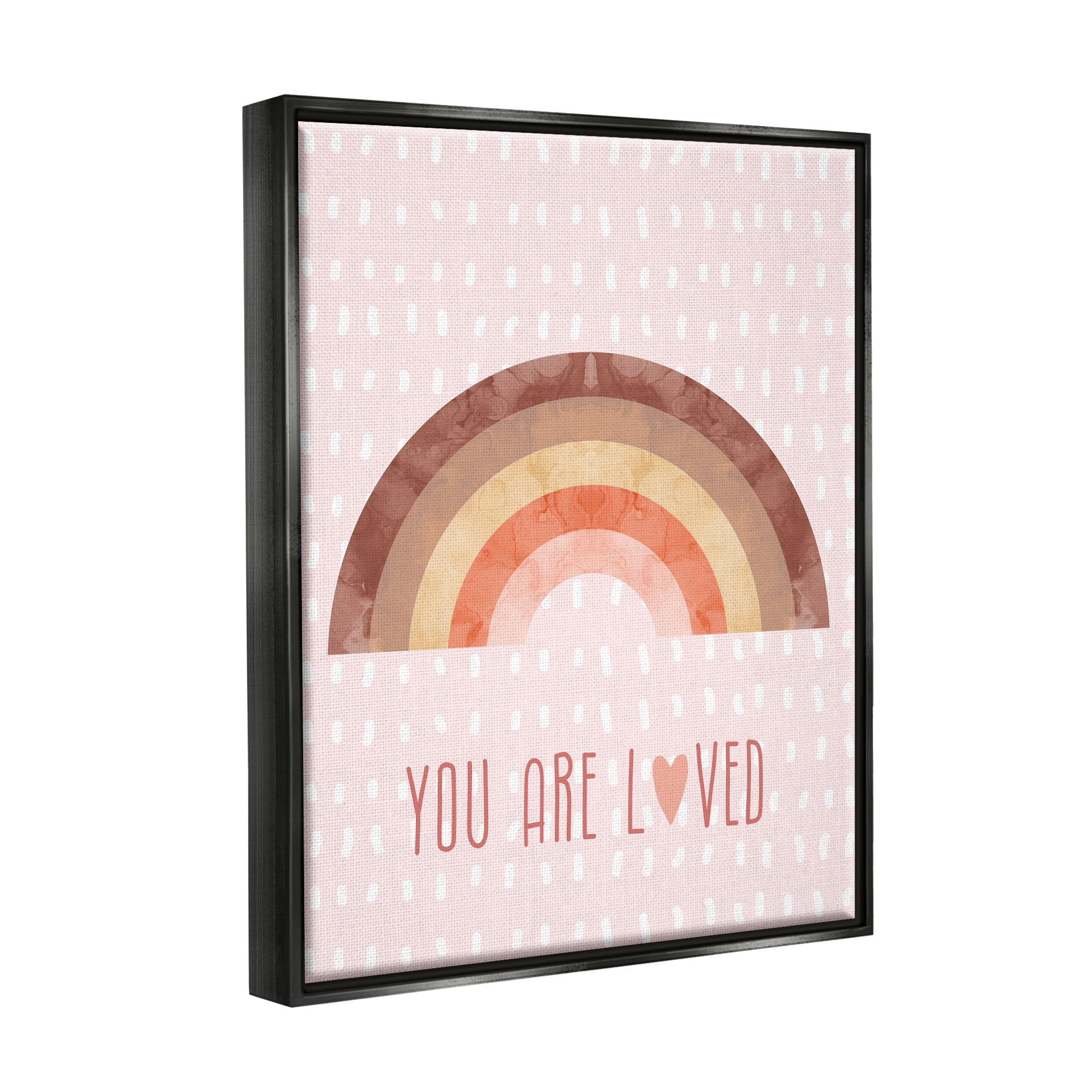 Stupell Industries You Are Loved Patterned Landscape Painting Black Floater Framed Canvas Art Print Wall Art, 25 x 31