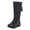 Black, variant on Womens Snow Boots Wedge Platform Heel Comfortable Warm Winter Outdoor Mid Calf Booties with Tassel Zipper Size 5.5-10