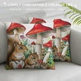 thumbnail image 3 of JRXY Spring Forest Animals Throw Pillow Covers Squirrel Mushroom Floral Decorative Pillows for Sofa Kids Baby Nursey Room Decor 20x20in, 3 of 5