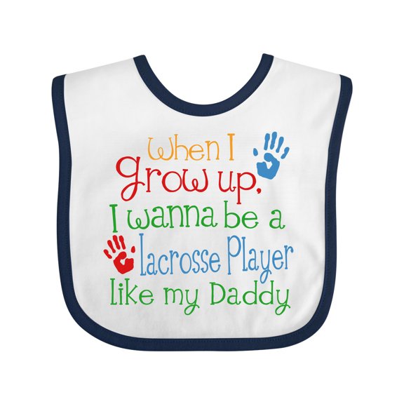 Inktastic Lacrosse Player Like Daddy Boys or Girls Baby Bib