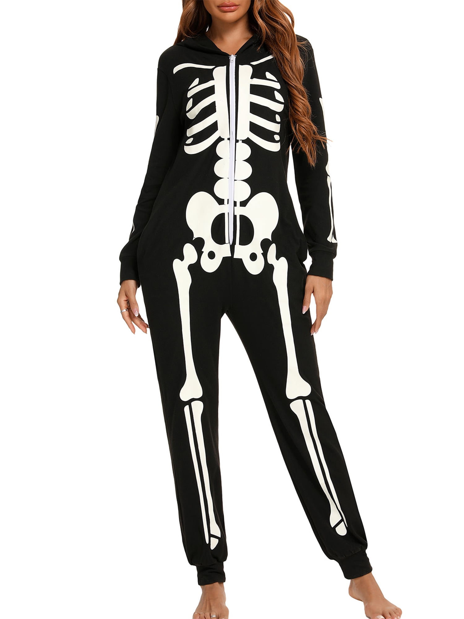 SUNSIOM Matching Family Costumes Halloween Glow in The One-Piece Jumpsuit Hoodie Onesies for Adult Kids - Walmart.com