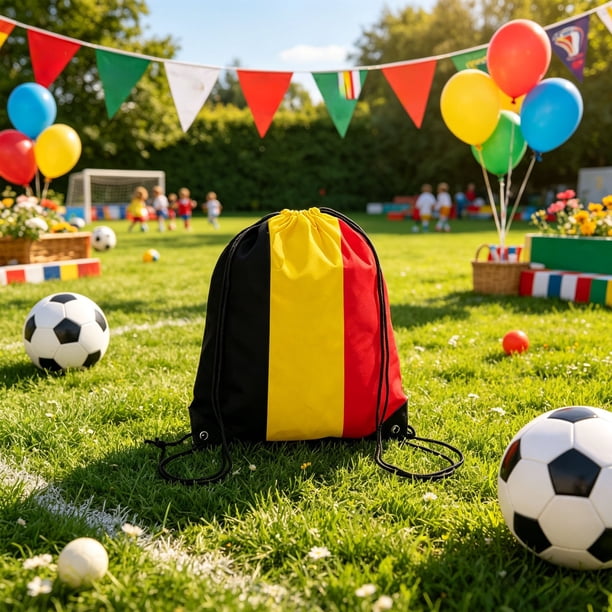 Flag Drawstring Backpack For Football Matches Sports Sackpack With Teams Print Ideal For Soccer Fans Games Daily Use