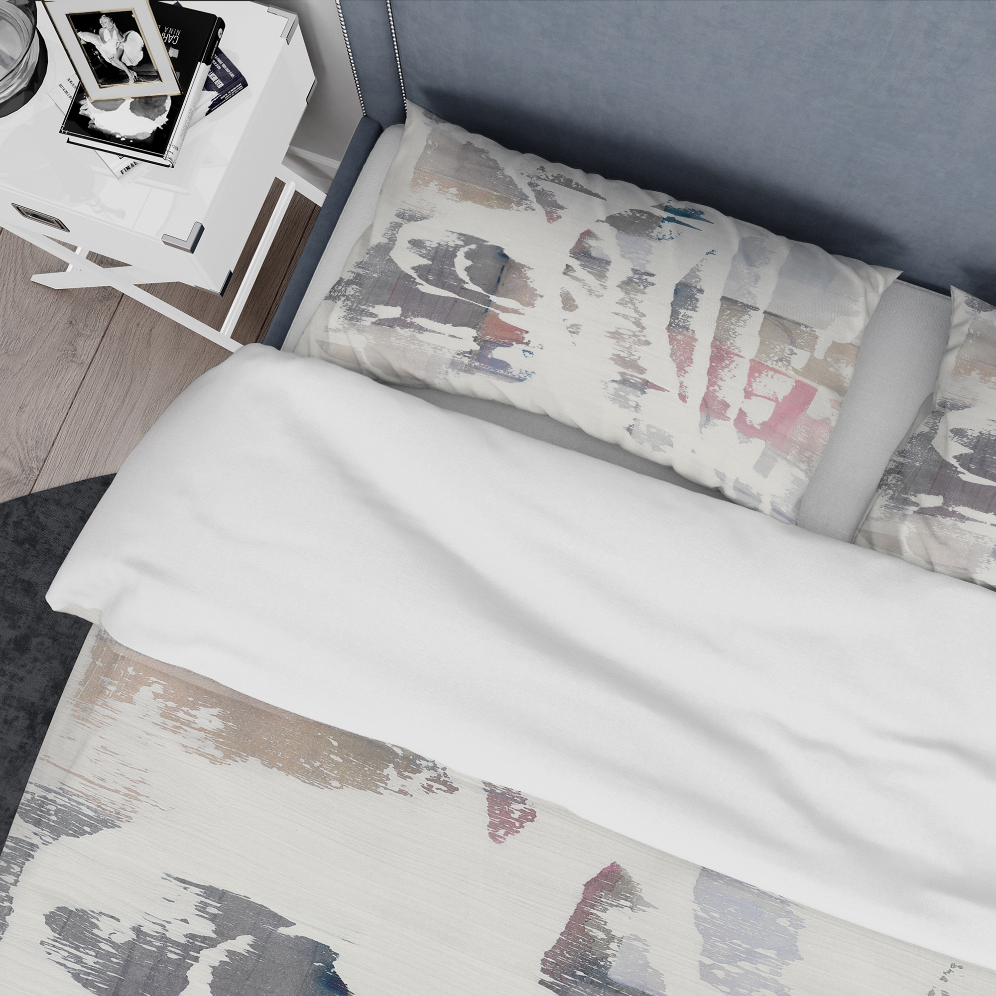 Designart 'White Out Geometric' Geometric Duvet Cover Set