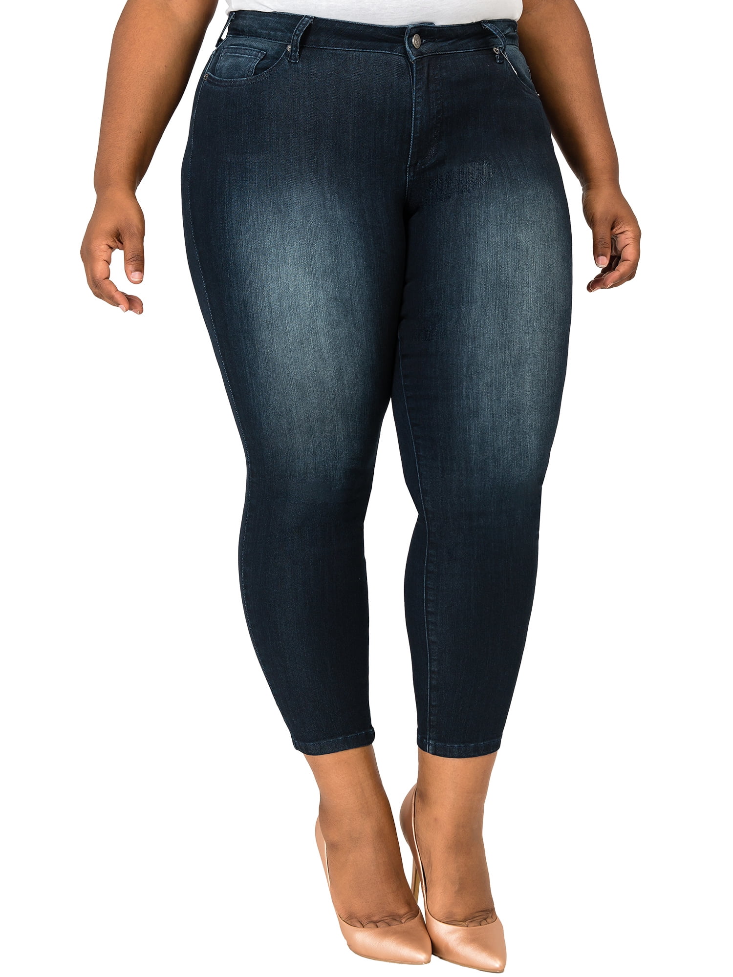 plus size cropped skinny jeans