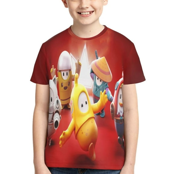 Kids Fall Guy TShirt Graphic Cartoon Tee Shirts Short Sleeve Summer Tops For Boys Girls Youth