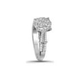 thumbnail image 3 of 10kt White Gold Womens Round Diamond Flower Cluster Bridal Wedding Engagement Ring 3/4 Cttw, 3 of 4