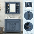 thumbnail image 6 of 36 inch Bathroom Vanity with Sink, Bathroom Sink Vanity with Sink Combo and Mirror Cabinet, Built-in 2 Soft Closing Doors and 2 Drawers, Freestanding Bathroom Vanity Cabinet for Bathroom, Blue, 6 of 9