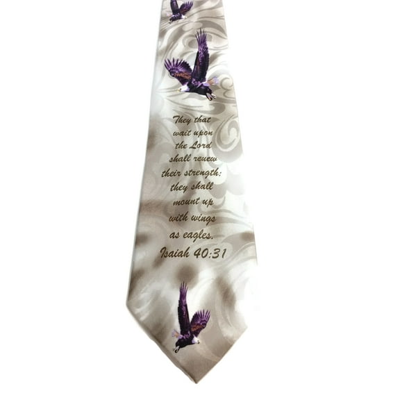 Wings As Eagles Isaiah 40:31 Christian Scripture Religious Necktie