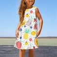 thumbnail image 2 of LUOGENLI Girls Skirts with Shorts Underneath Long Girls Fashion Cute Spring and Summer Printed Round Neck Sleeveless Casual Dress Girls Skirts Size 14-16 Athletic Girls Dress Size 10 9-10, 2 of 5