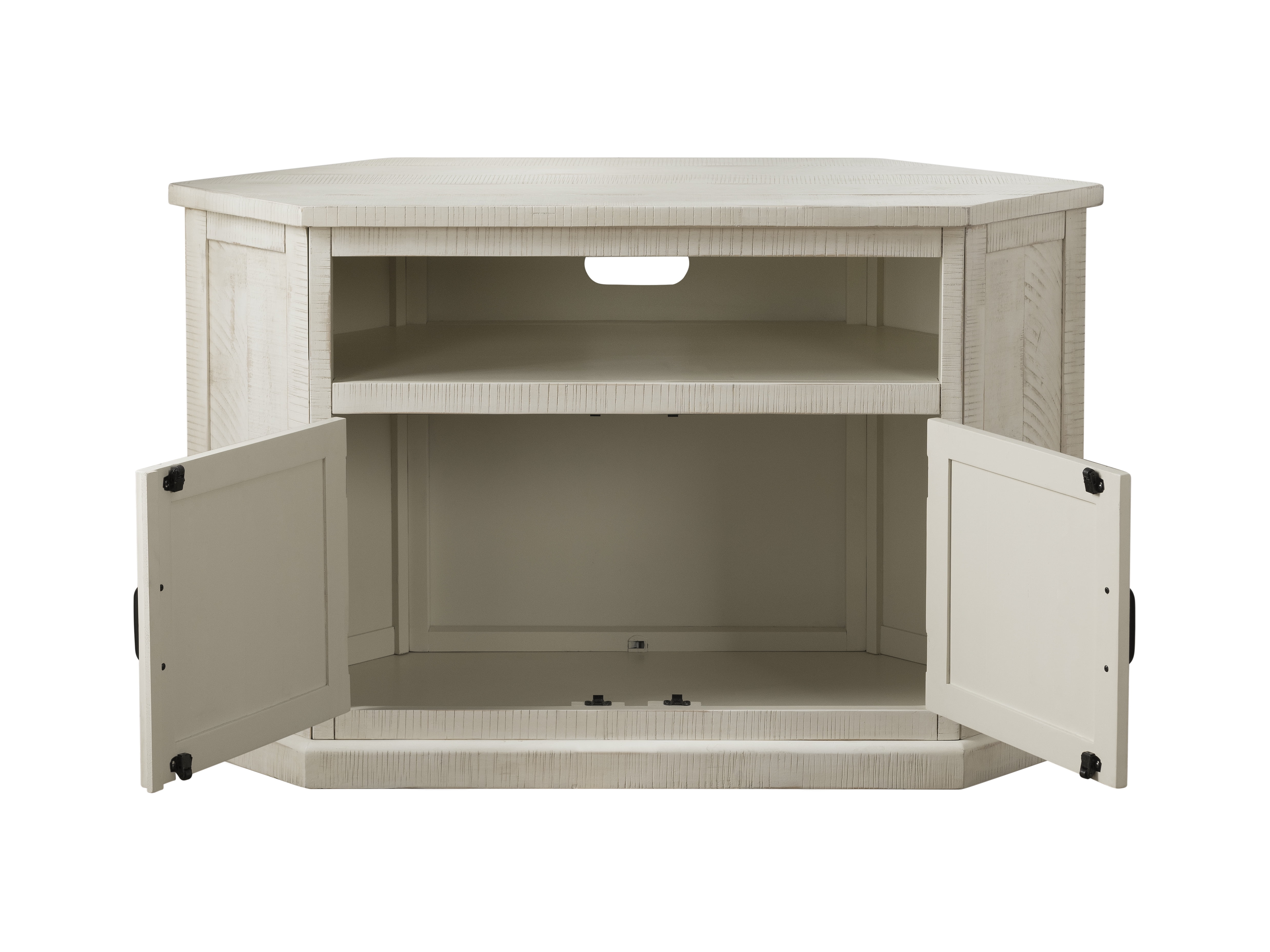 Martin Svensson Home Rustic Corner TV Stand for TVs up to 55", White