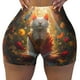 thumbnail image 2 of Balery Sunshine Flower Meditating Cat Pantalones cortos de entrenamiento estampados para mujer, sin costuras, ajustados, para gimnasio, yoga, correr, deportes, ejercicio activo, fitness.-XX-Large, 2 of 8