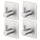 thumbnail image 2 of Upgrade Your Bathroom with 4pcs Self Adhesive Towel Hooks - SUS 304 Stainless Steel Robe Hooks for Home - Stick On Wall with Glue - Also Works as Coat Hook - Timely Delivery Guaranteed!, 2 of 4