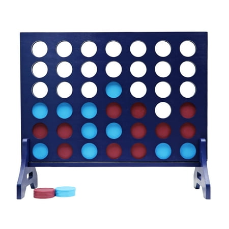 Tailgating Pros Premium Giant Four in a Row with Carrying Case - Jumbo Oversized Outdoor Yard Game - Connect Multiple Pucks in a Row to Win - Many Puck Colors Available!