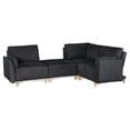 thumbnail image 3 of Sala Modular Makora Morelli Memory Foam Negro Chenille De 4 módulos, 3 of 9