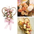 thumbnail image 4 of Guirnalda de flores de clavel para colgar en la pared, guirnalda de hojas en forma de corazón, corona para puerta Rosa, 4 of 8