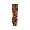 thumbnail image 2 of Unique Bargains Women's Rounded Toe Block Heel Foldable Ankle Boots Leopard US 9, 2 of 7