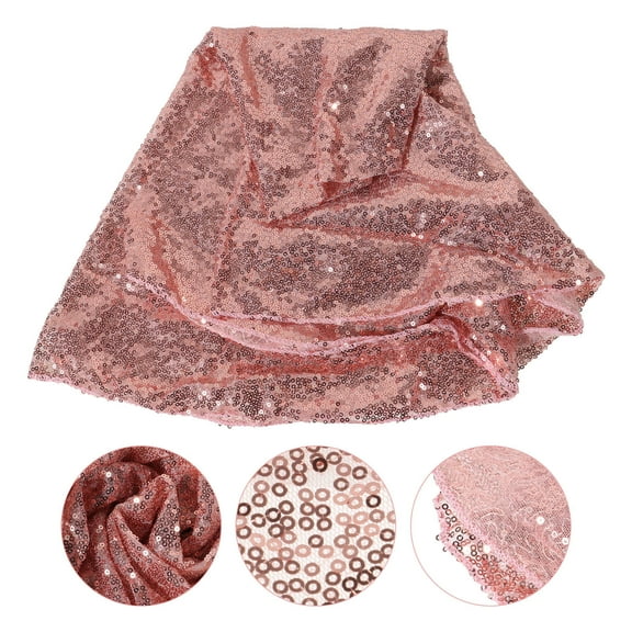 OUNONA Rose Gold Glitter Tablecloth for Home Decor Polyester Party Supplies Chic Design Fits 54 Inch Round