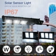 thumbnail image 3 of 90W 180LED Solar Street Wall Light Auto Motion Sensing IP67 Road Floodlight+Pole, 3 of 9