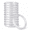 Clear, variant on 12 Pack Shower Curtain Rings Hooks Plastic Easy Glide Snap Closure Rust Free Fits All Standard Shower Rods White