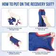 thumbnail image 5 of Traje de recuperación para perros, traje de recuperación con cremallera para perro macho hembra, mono con cuello en E para heridas abdominales (rojo y azul, extragrande), 5 of 5
