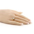 thumbnail image 4 of Gem Stone King 18K Yellow Gold Plated Silver Ring Oval Moissanite (2.10 Cttw), 4 of 5