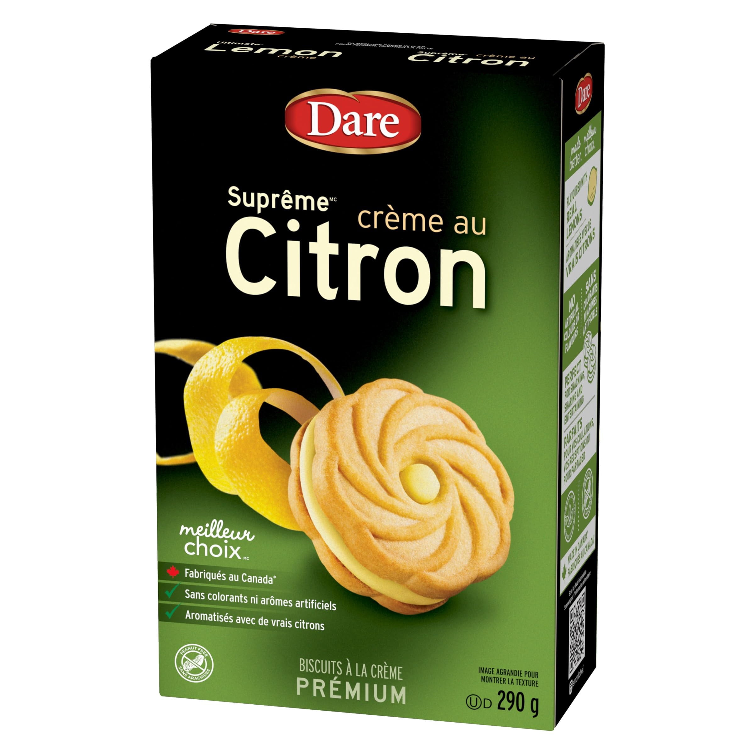 Dare Ultimate Lemon Creme Filled Cookies, 290G/10.2Oz, (Imported From Canada) & 2x Lotus Biscoff Cookies 0.2oz