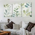 thumbnail image 2 of Shadudu Floral Pattern Green Leaf Design Canvas Wall Art Set of 3 - Living Room Home Office Decor Prints 12"x16"x3pcs, 2 of 6