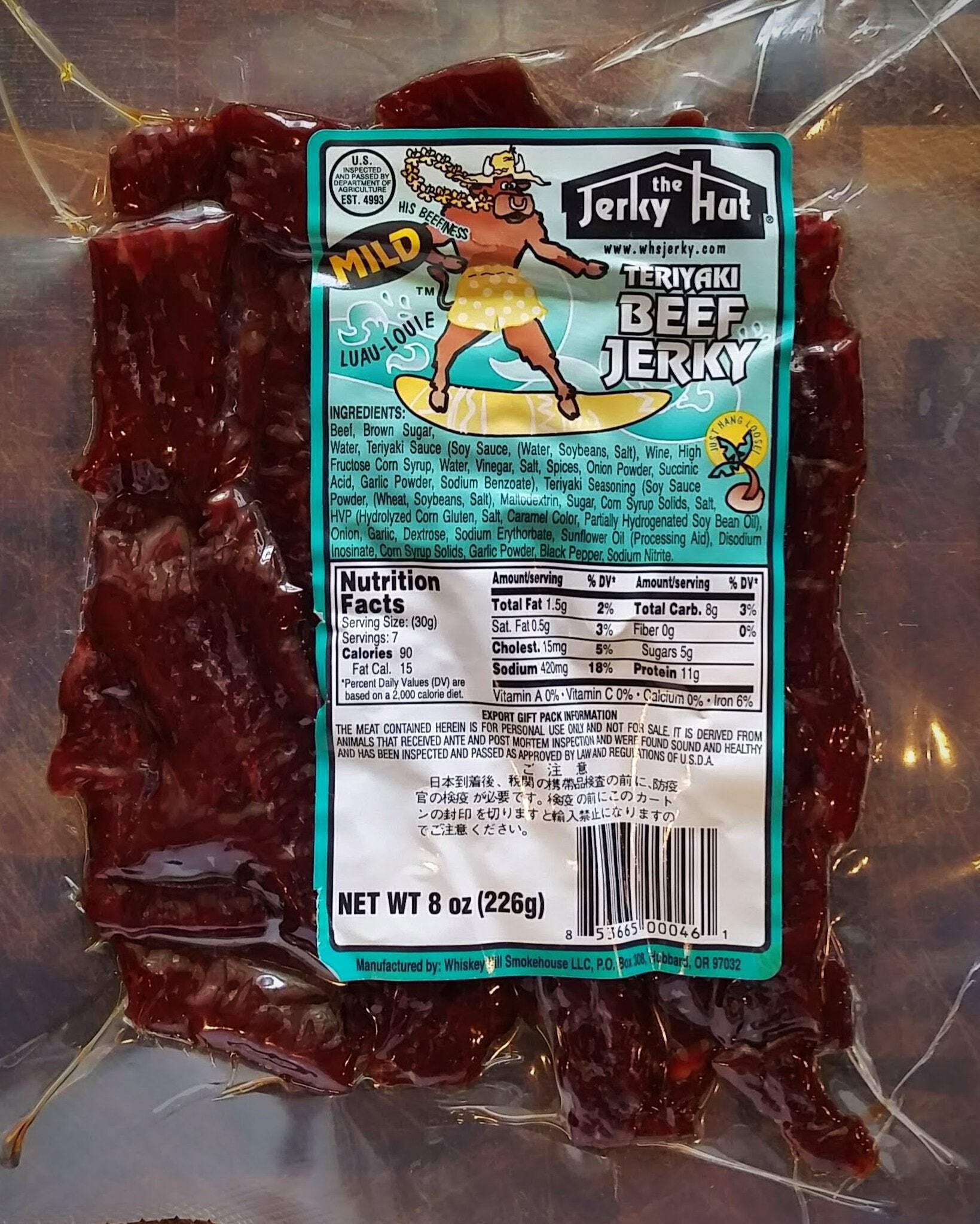 The Jerky Hut | Mild Teriyaki (Luau-Louie) -- (8 oz)