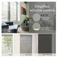 thumbnail image 4 of 1" Slats Cordless Window Blinds, 64L x 30W Inches Solid Pattern Light Filtering Vinyl Indoor-Outside Ceiling Mount Mini Blind, Manual Cordless Rollup Window Privacy Blinds, Gray, 4 of 9