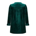 thumbnail image 6 of JGGSPWM Women's Fashion Casual Velvet Long Sleeve Dress Casual Solid Color V Neck Empire Waist Mini Dress Party Dress Green L, 6 of 6