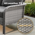 thumbnail image 3 of XIZZI Patio Furniture Sofa Chair Set 6 Pieces PE Wicker Rattan Outdoor Conversation Set w/30in Fire Pit Table-Black Cushion, 3 of 9