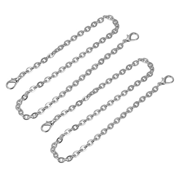 Unique Bargains 24'x0.22' Purse Chain Strap, 2Pack Purse Handle Shoulder Bag Replacement Strap, Silver