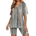 thumbnail image 4 of ICHUANYI Clearance Women's Summer Short Sleeve V-neck Tops Shorts Comfortable Homewear Two-piece Suit Sets(Dark Gray, XL) ICHUANYI WER2023081115972, 4 of 7